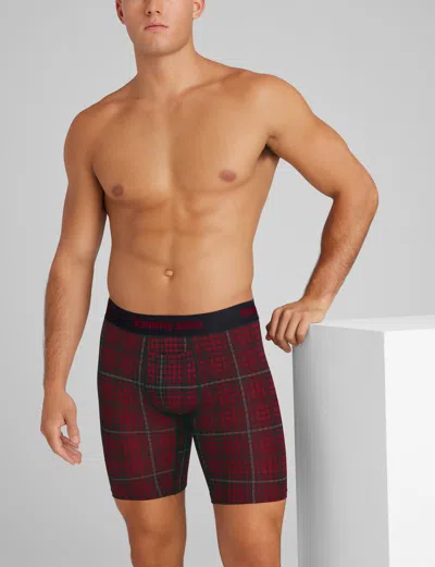 Tommy John Men's Second Skin Boxer Brief 8" In Burgundy