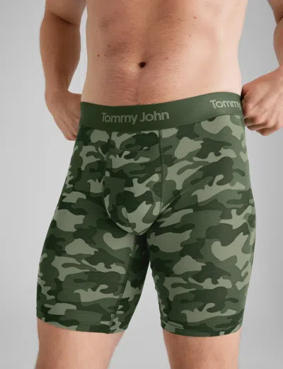Tommy John Men's Second Skin Boxer Brief 8" In Green