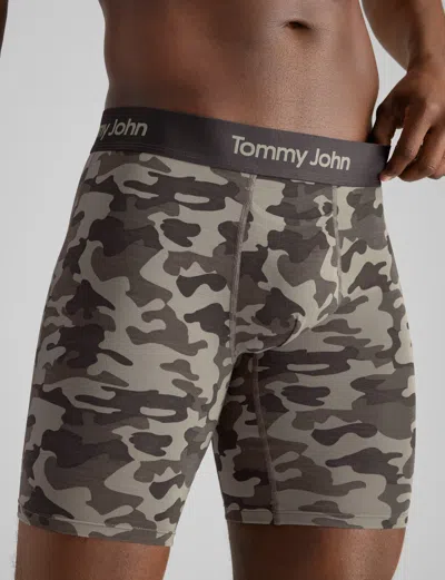 Tommy John Men's Second Skin Boxer Brief 8" In Gray