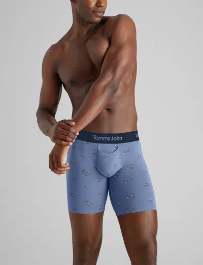 Tommy John Men's Second Skin Boxer Brief 8" In Colony Blue Flying South