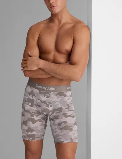 Tommy John Men's Second Skin Boxer Brief 8" In Gray