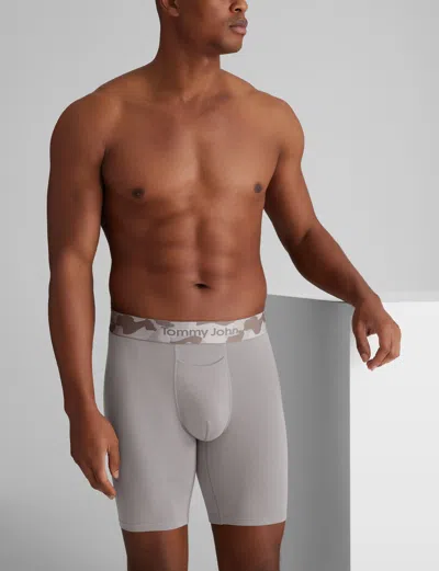Tommy John Men's Second Skin Boxer Brief 8" In Gray