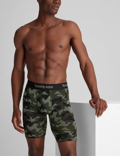 Tommy John Men's Second Skin Boxer Brief 8" In Green