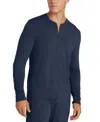 Tommy John Men's Second Skin Long-sleeve Henley T-shirt In Blue