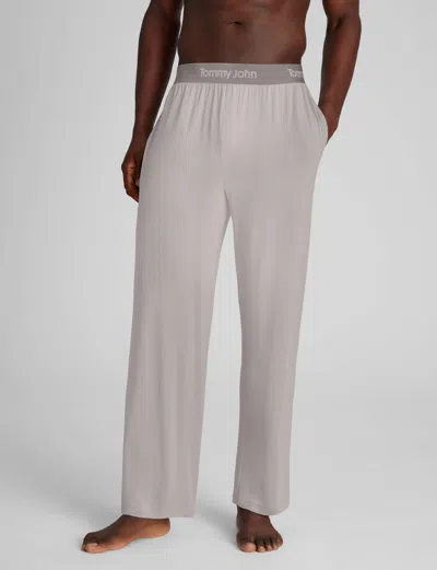 Tommy John Men's Second Skin Luxe Rib Sleep Pant In Gray