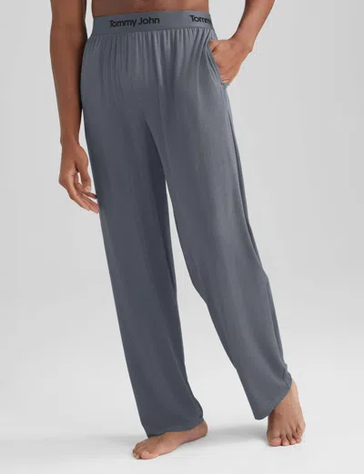 Tommy John Men's Second Skin Luxe Rib Sleep Pant In Gray