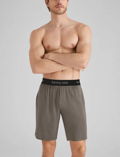 Tommy John Men's Second Skin Luxe Rib Sleep Short In Falcon