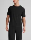 Tommy John Men's Second Skin Luxe Rib Sleep T-shirt In Black