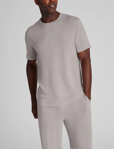 Tommy John Men's Second Skin Luxe Rib Sleep T-shirt In Gray