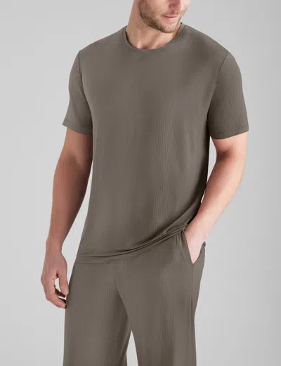 Tommy John Men's Second Skin Luxe Rib Sleep T-shirt In Falcon