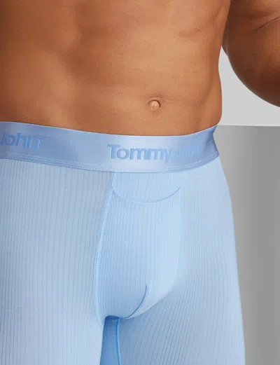 Tommy John Men's Second Skin Luxe Rib Trunk 4" Boxer Brief In Blue