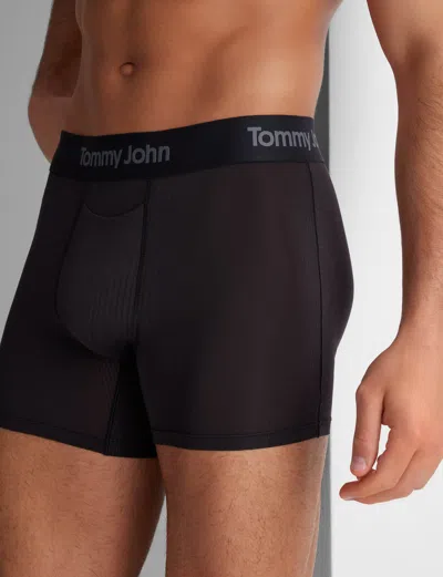 Tommy John Men's Second Skin Luxe Rib Trunk 4" Boxer Brief In Brown