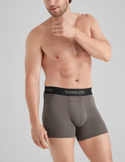 Tommy John Men's Second Skin Luxe Rib Trunk 4" Boxer Brief In Falcon