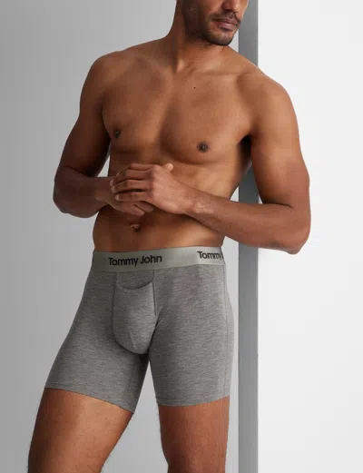 Tommy John Men's Second Skin Mid-length Boxer Brief 6" In Gray