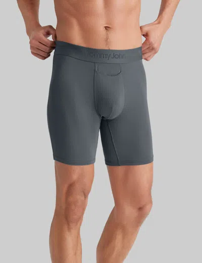 Tommy John Men's Second Skin Mid-length Boxer Brief 6" In Gray
