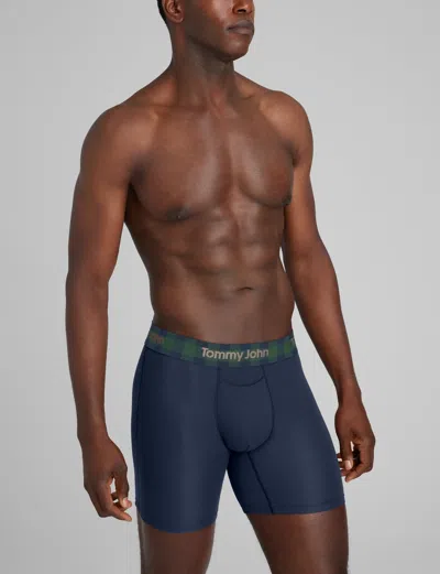 Tommy John Men's Second Skin Mid-length Boxer Brief 6" In Blue