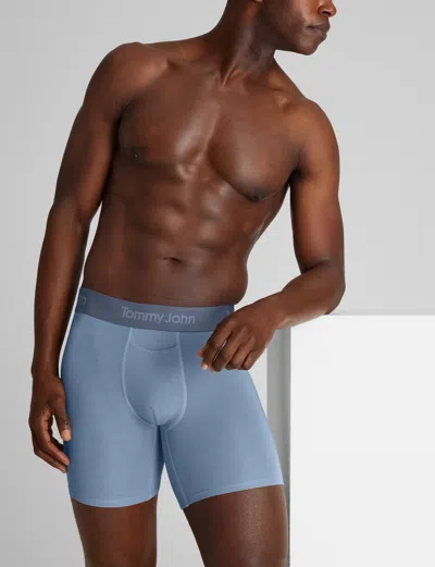 Tommy John Men's Second Skin Mid-length Boxer Brief 6" In Blue