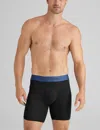 Tommy John Men's Second Skin Mid-length Boxer Brief 6" In Black