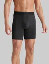 Tommy John Men's Second Skin Mid-length Boxer Brief 6" In Black