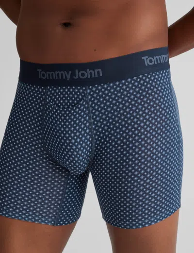 Tommy John Men's Second Skin Mid-length Boxer Brief 6" In Blue