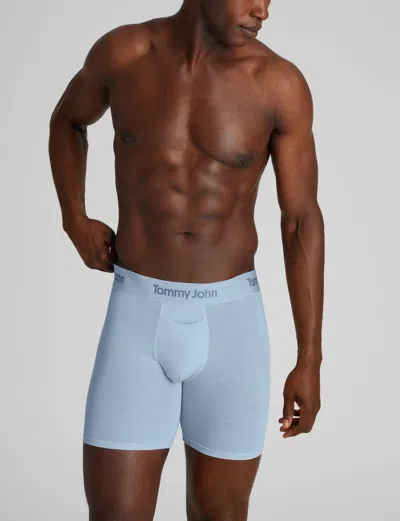 Tommy John Men's Second Skin Mid-length Boxer Brief 6" In Blue