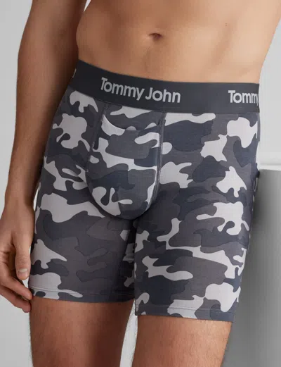 Tommy John Men's Second Skin Mid-length Boxer Brief 6" In Gray