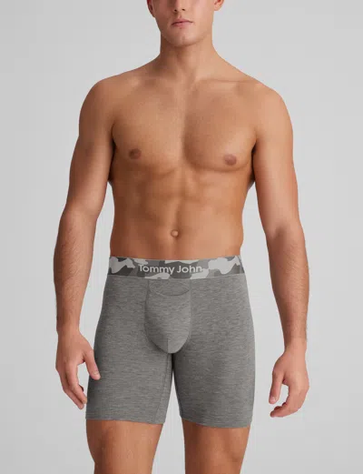 Tommy John Men's Second Skin Mid-length Boxer Brief 6" In Gray