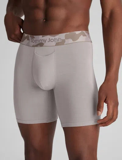 Tommy John Men's Second Skin Mid-length Boxer Brief 6" In Gray
