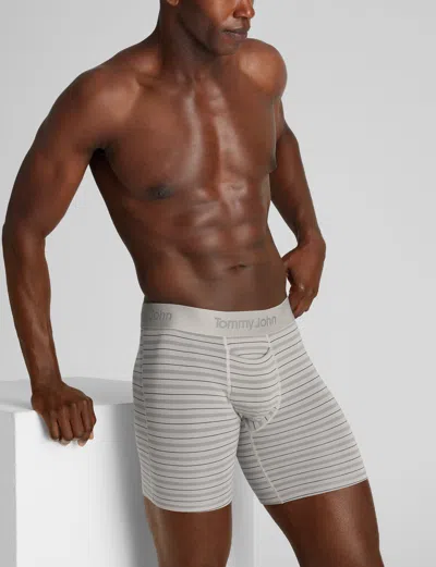 Tommy John Men's Second Skin Mid-length Boxer Brief 6" In Gray