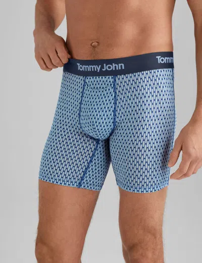 Tommy John Men's Second Skin Mid-length Boxer Brief 6" In Blue