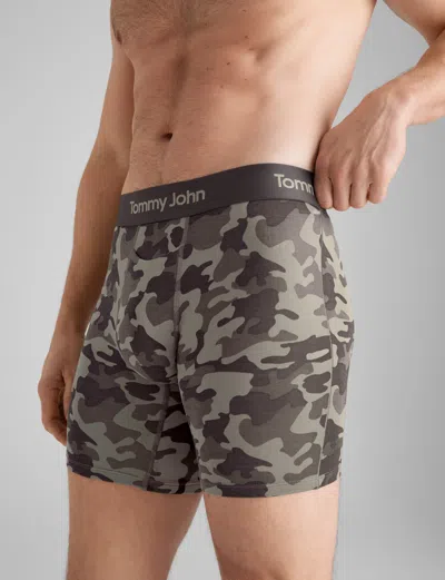 Tommy John Men's Second Skin Mid-length Boxer Brief 6" In Camo Falcon