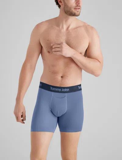 Tommy John Men's Second Skin Mid-length Boxer Brief 6" In Colony Blue