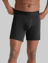 Tommy John Men's Second Skin Relaxed Fit Boxer 6" In Black