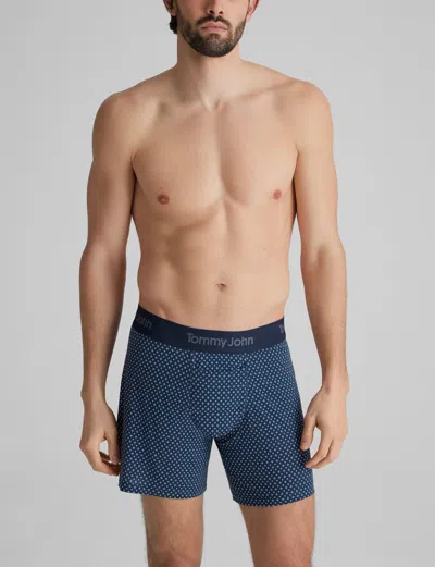 Tommy John Men's Second Skin Relaxed Fit Boxer 6" In Blue