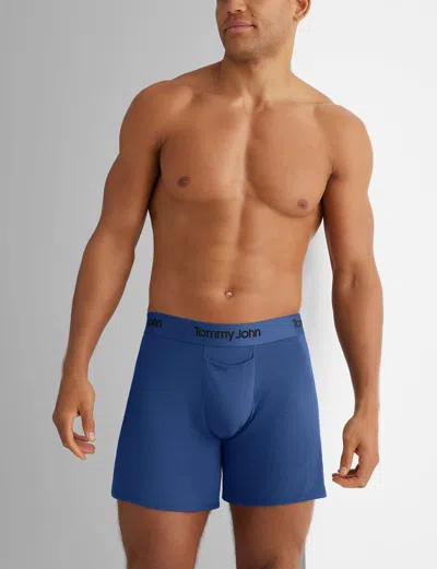 Tommy John Men's Second Skin Relaxed Fit Boxer 6" In Blue