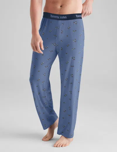 Tommy John Men's Second Skin Sleep Pant In Colony Blue Flying South