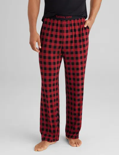 Tommy John Men's Second Skin Sleep Pant In Red