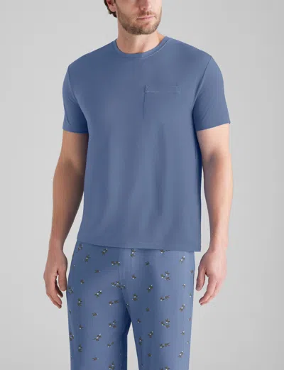 Tommy John Men's Second Skin Sleep Pocket T-shirt In Colony Blue