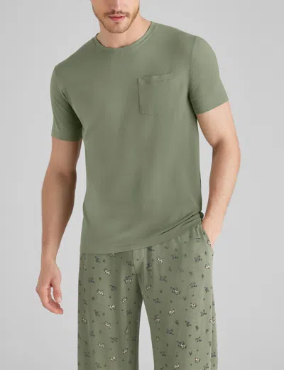 Tommy John Men's Second Skin Sleep Pocket T-shirt In Oil Green