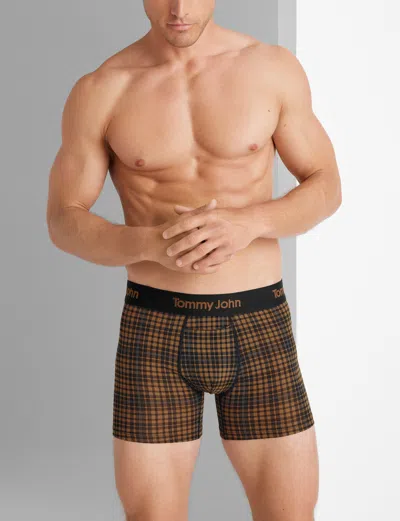 Tommy John Men's Second Skin Trunk 4" Boxer Brief In Brown