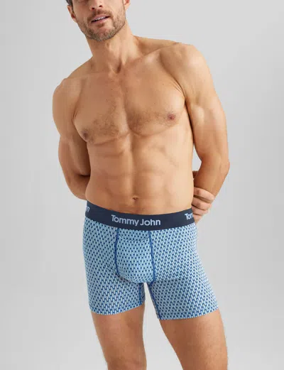 Tommy John Men's Second Skin Trunk 4" Boxer Brief In Blue