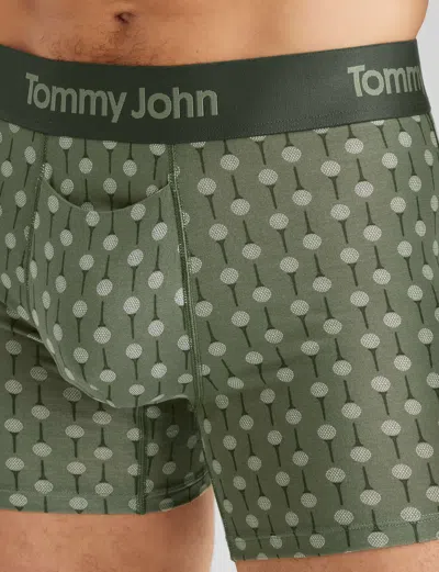 Tommy John Men's Second Skin Trunk 4" Boxer Brief In Green
