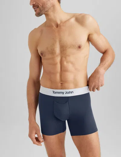 Tommy John Men's Second Skin Trunk 4" Boxer Brief In Blue