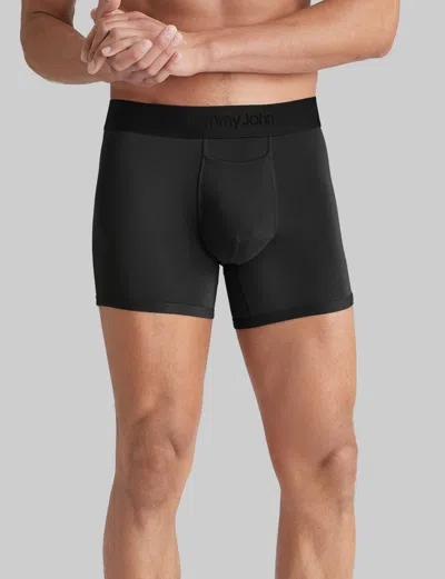 Tommy John Men's Second Skin Trunk 4" Boxer Brief In Black