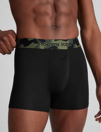 Tommy John Men's Second Skin Trunk 4" Boxer Brief In Black