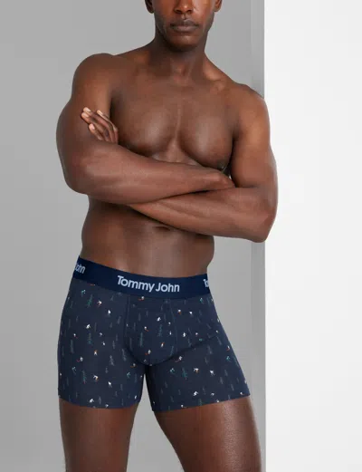 Tommy John Men's Second Skin Trunk 4" Boxer Brief In Black