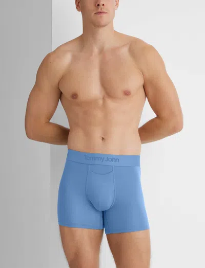 Tommy John Men's Second Skin Trunk 4" Boxer Brief In Blue