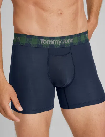 Tommy John Men's Second Skin Trunk 4" Boxer Brief In Blue