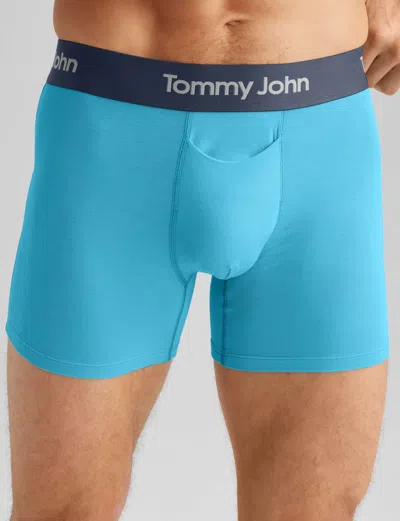 Tommy John Men's Second Skin Trunk 4" Boxer Brief In Blue