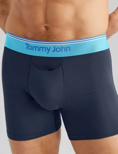 Tommy John Men's Second Skin Trunk 4" Boxer Brief In Blue